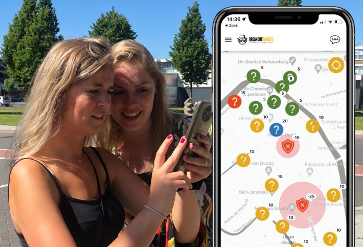 Capture the flag. Custom-made GPS game on your favorite location. Find the flag by answering questions about other players. A hilarious way to get to know your team (better)